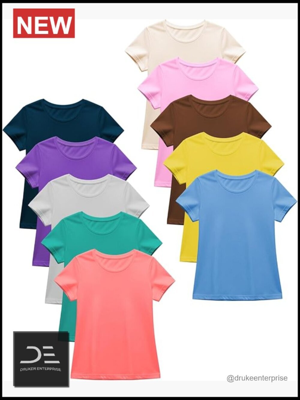 Cotton Stretch T-Shirts Multipack - 4-Way Stretch Essential Tops